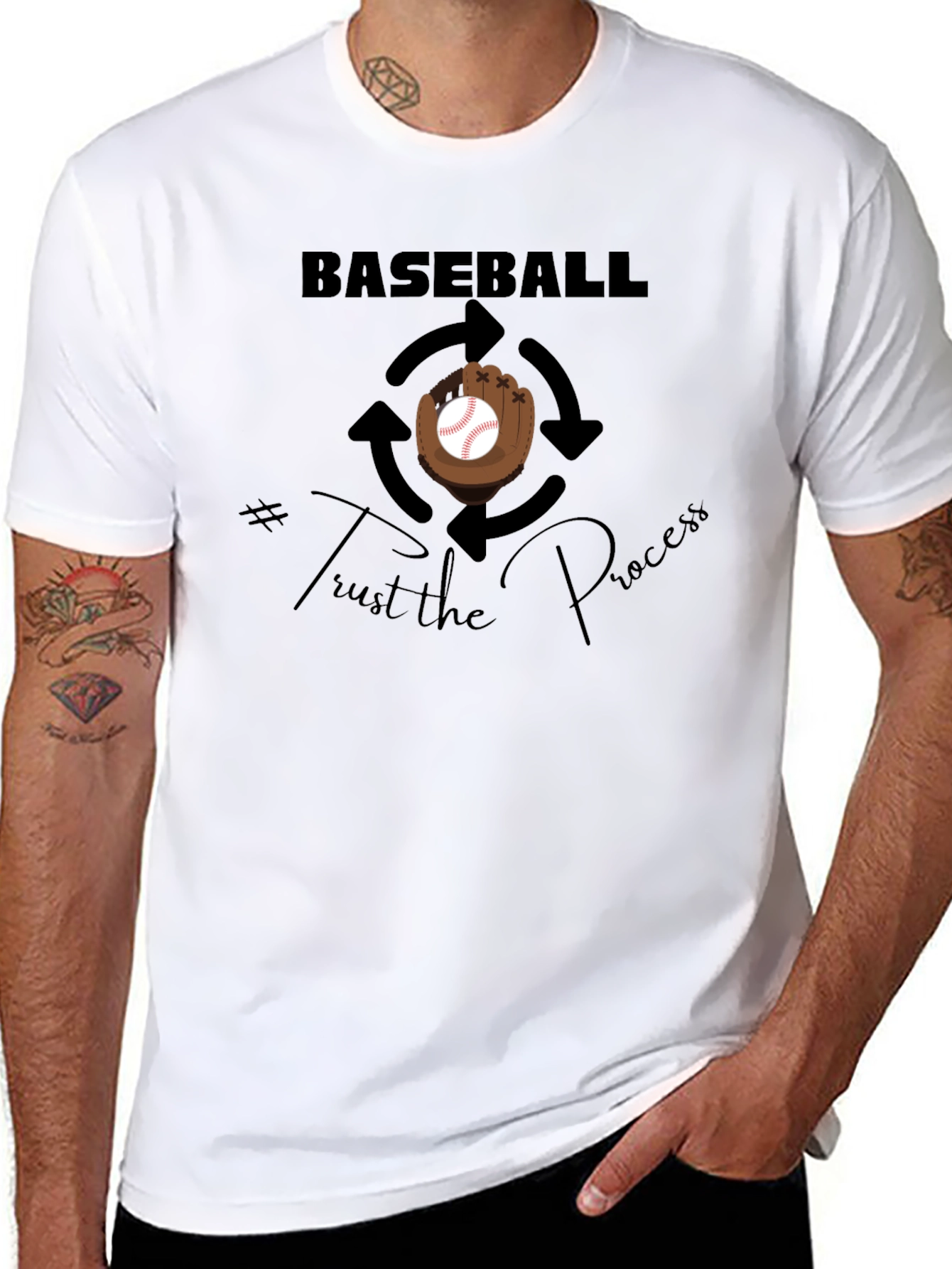 Baseball Trust the Process Graphic T-Shirt
