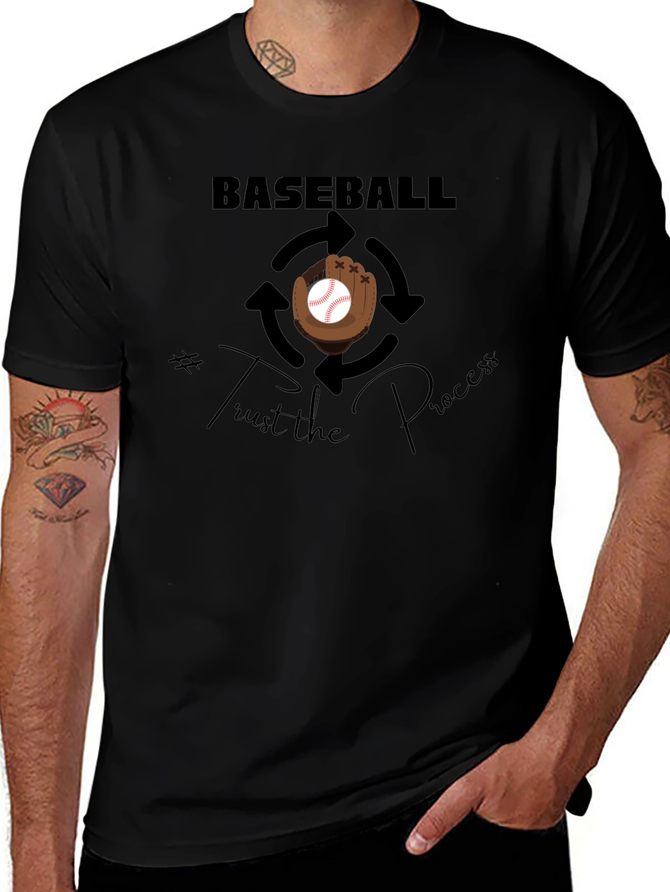 Baseball Trust the Process Graphic T-Shirt