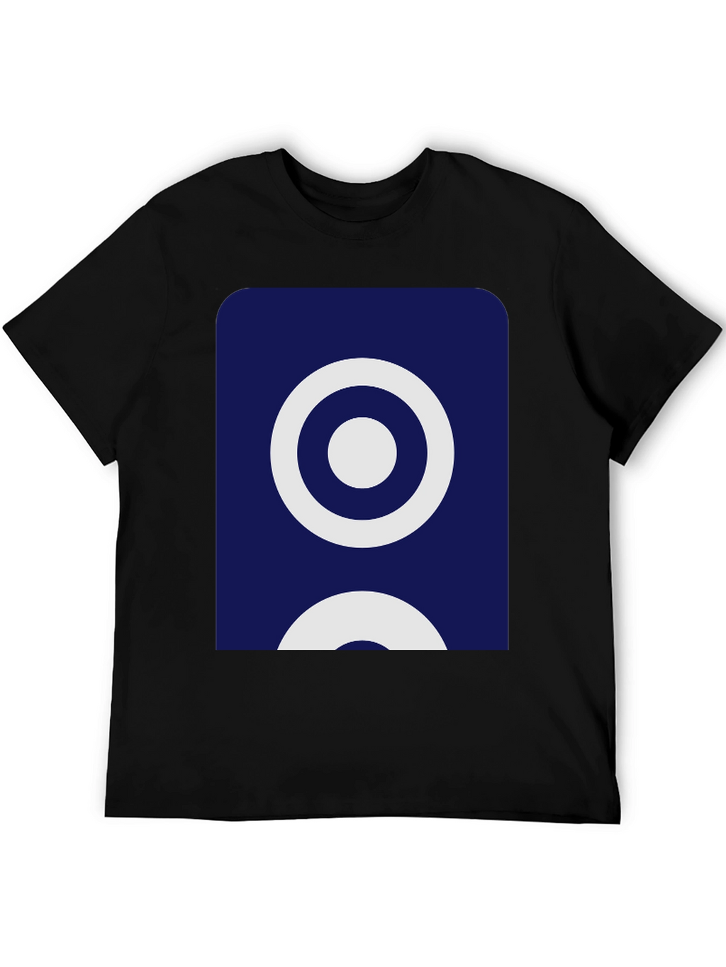 Stylish Black Tee with Geometric Circle Design