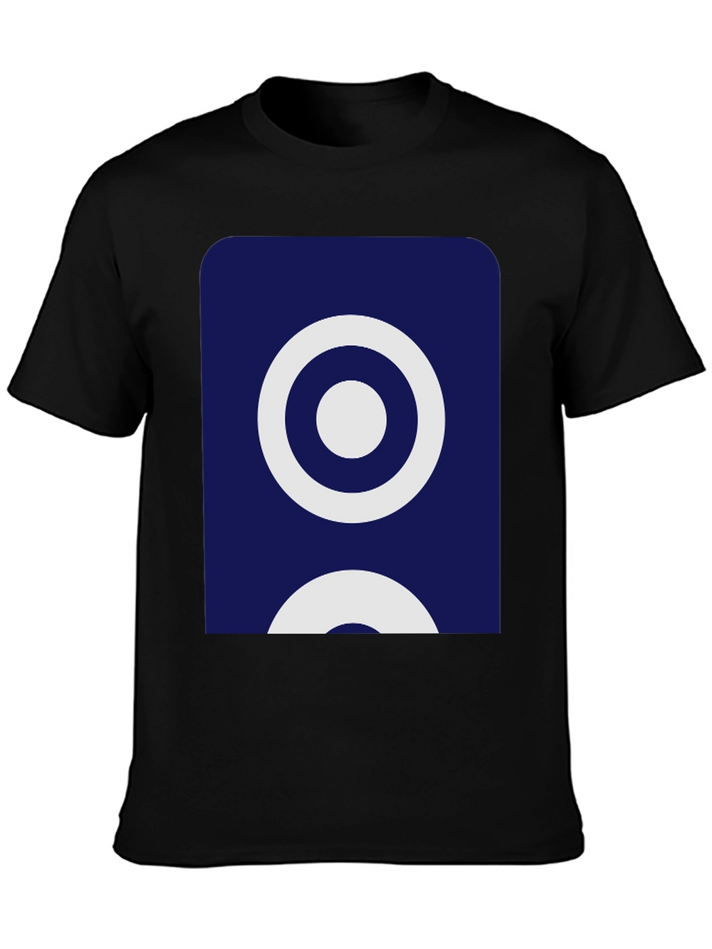Stylish Black Tee with Geometric Circle Design