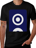 Stylish Black Tee with Geometric Circle Design