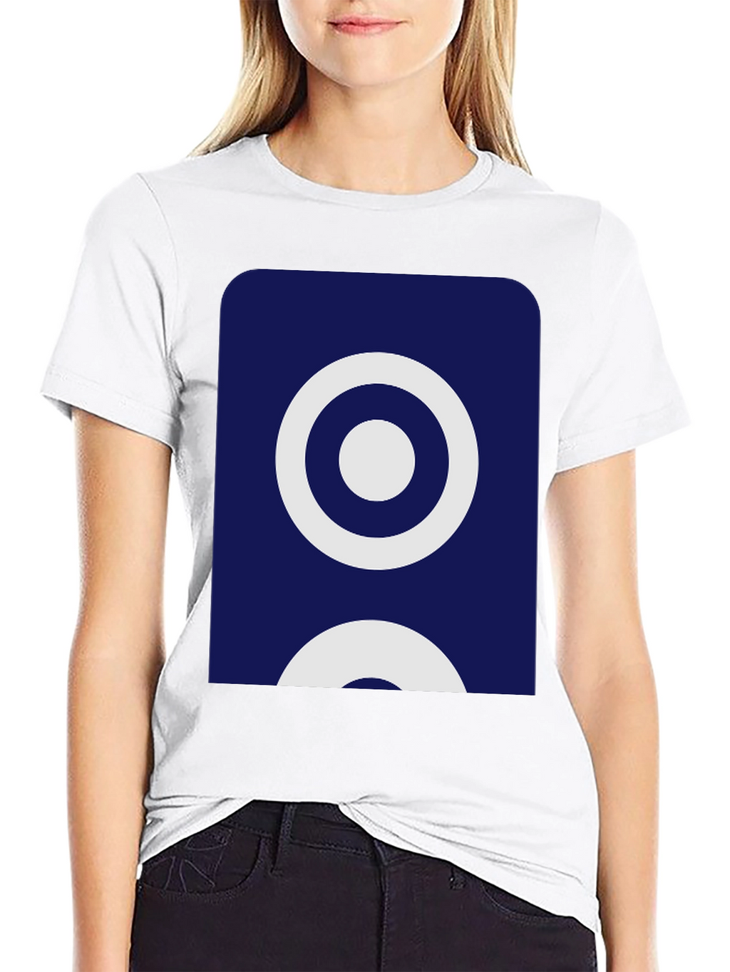 Stylish Black Tee with Geometric Circle Design