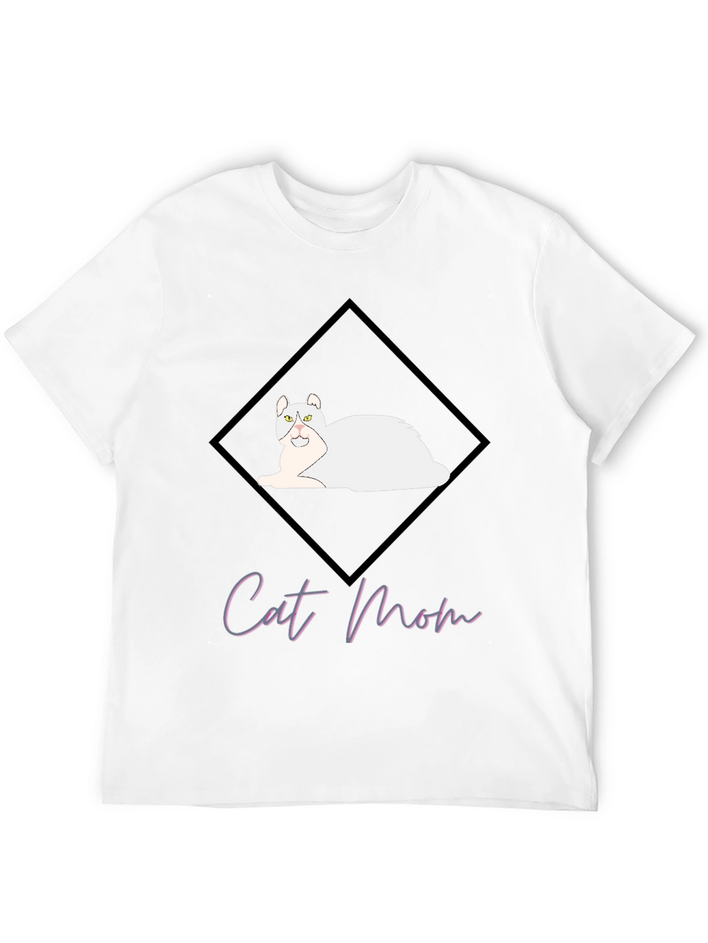 Cat Mom Graphic Tee - Black Cotton T-Shirt