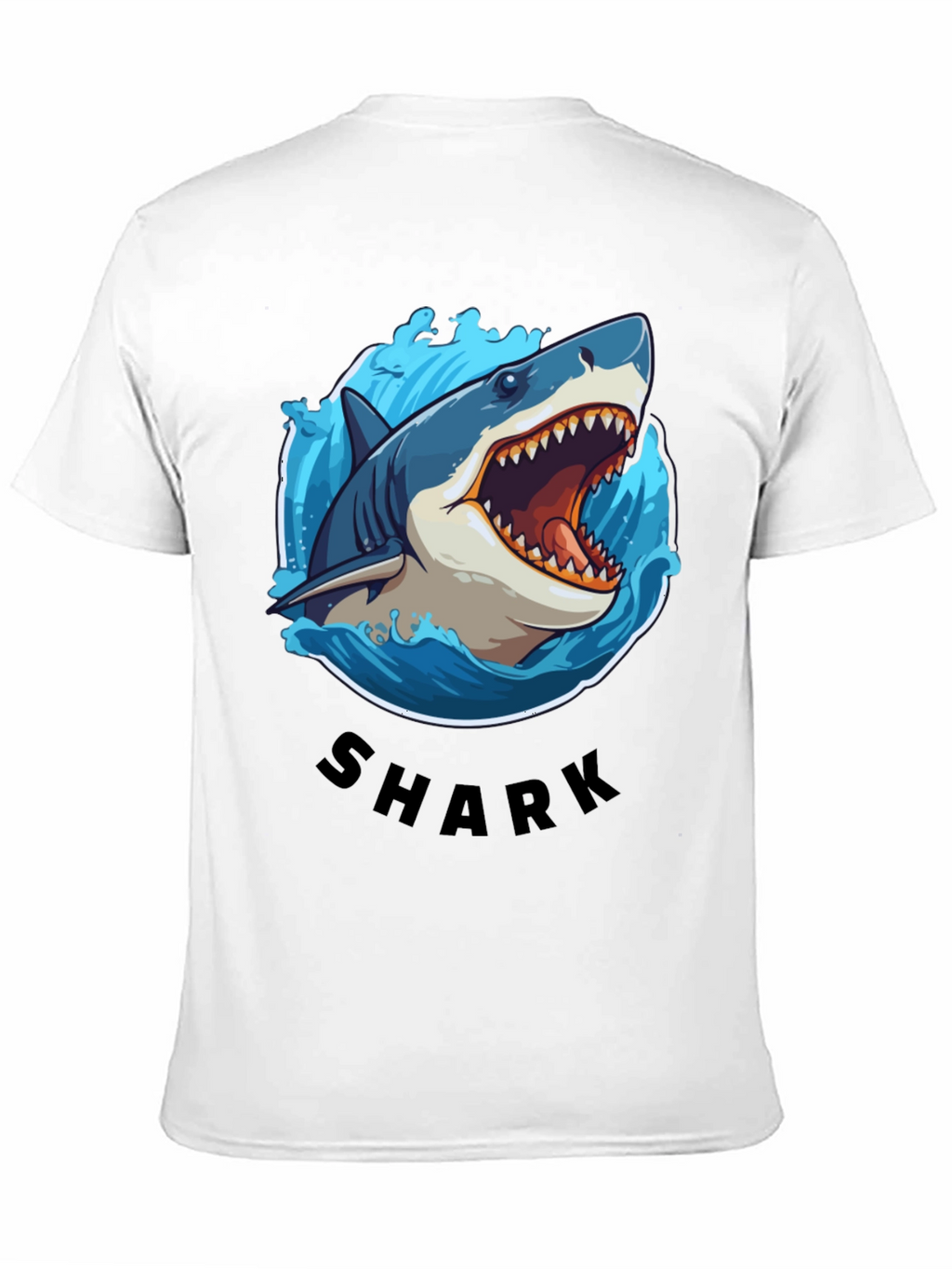 Shark Graphic Tee - Black Cotton T-Shirt
