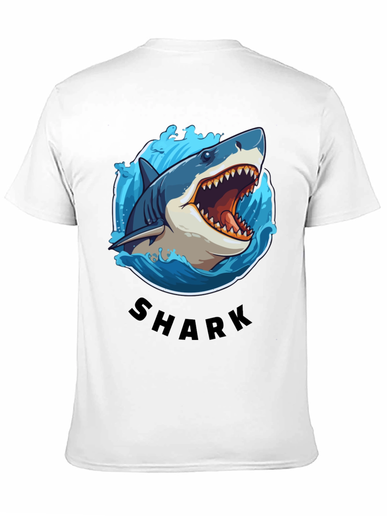 Shark Graphic Tee - Black Cotton T-Shirt