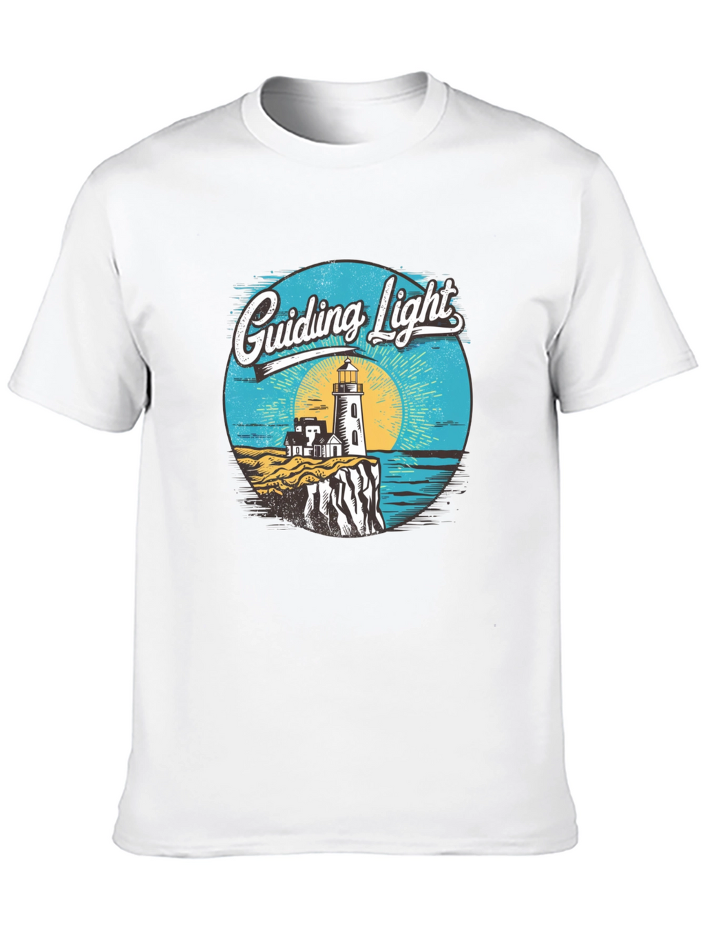 Guiding Light Lighthouse Graphic Tee - Black