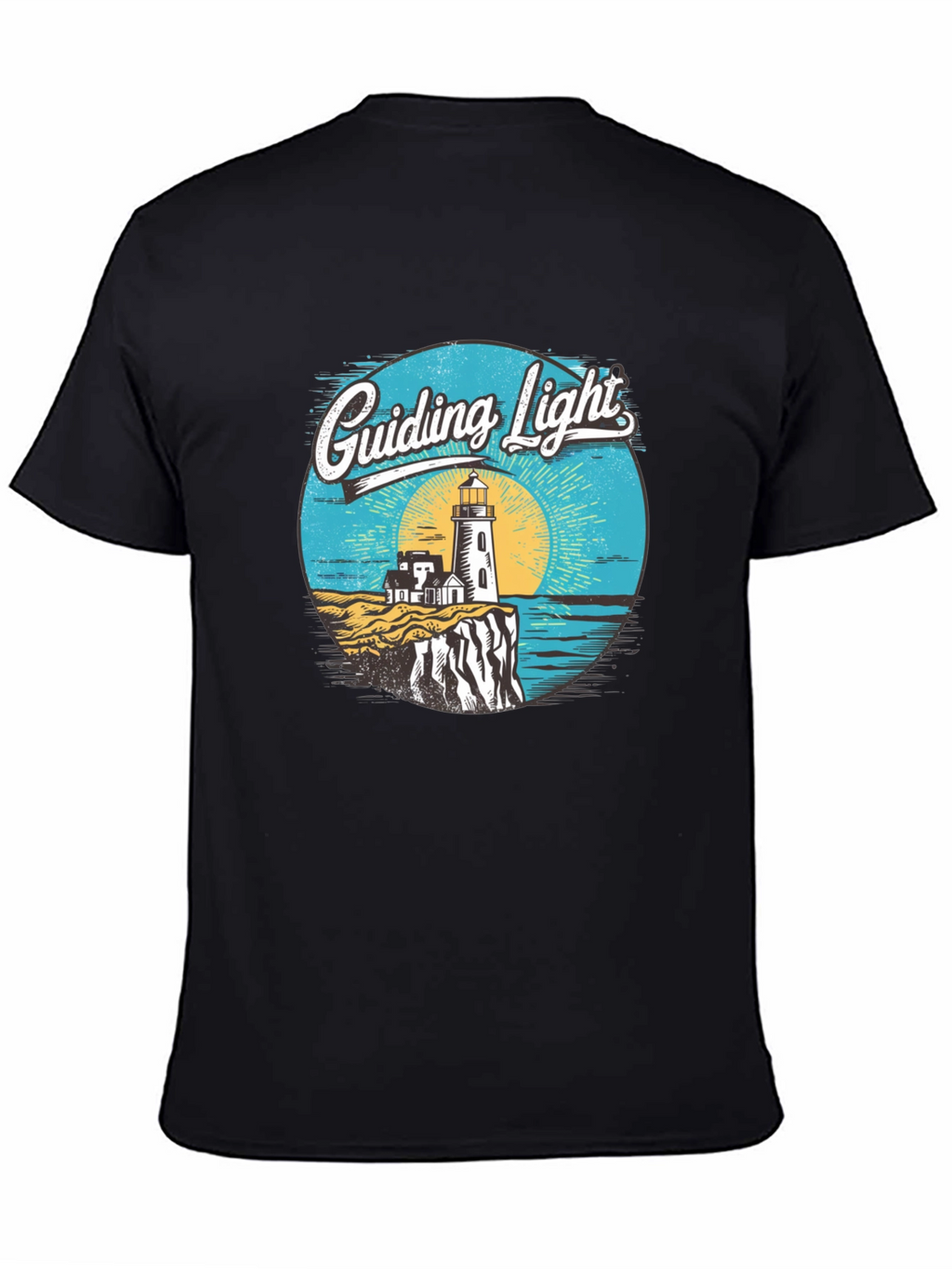 Guiding Light Lighthouse Graphic Tee - Black