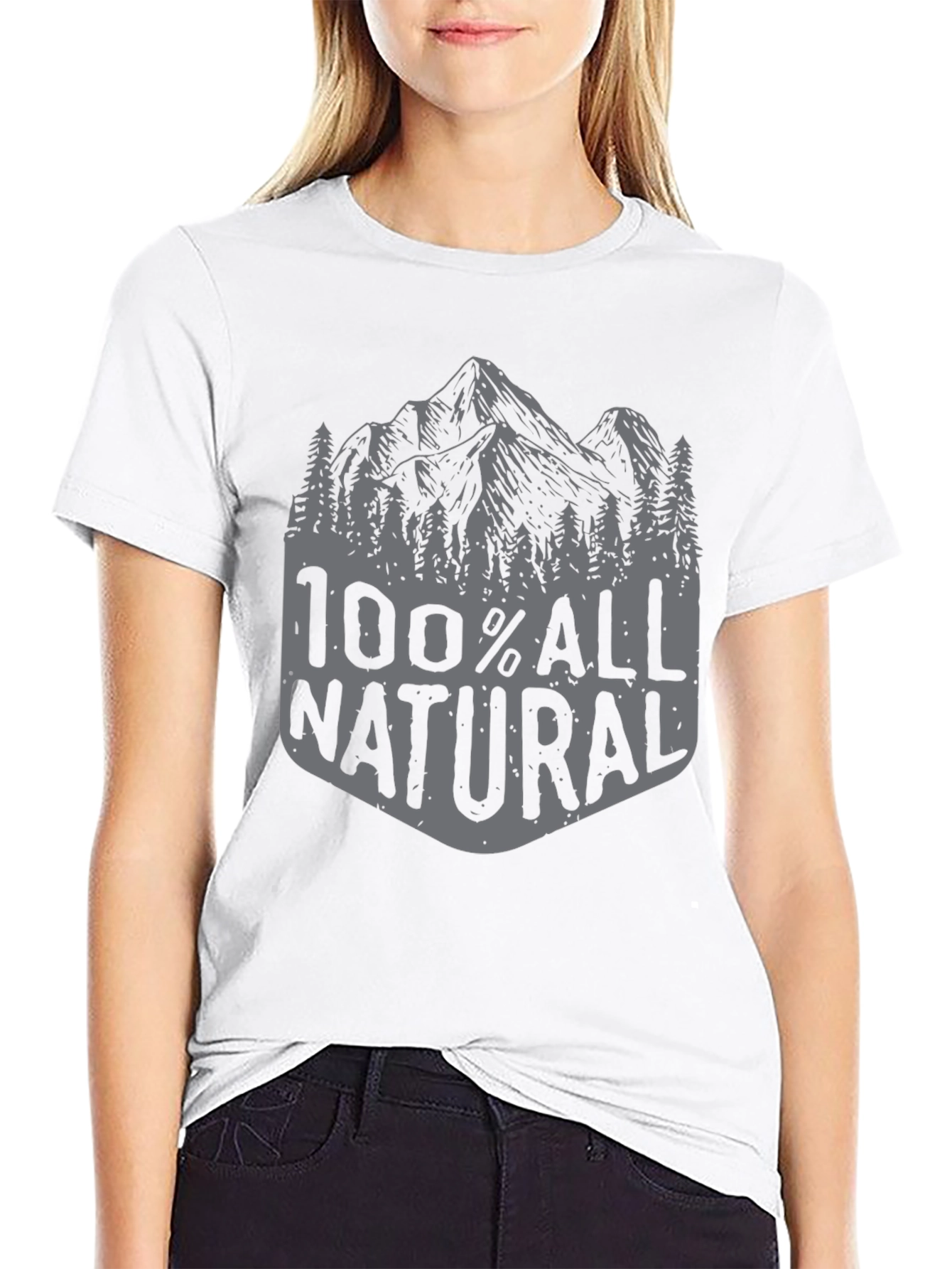 100% All Natural Mountain Graphic T-Shirt