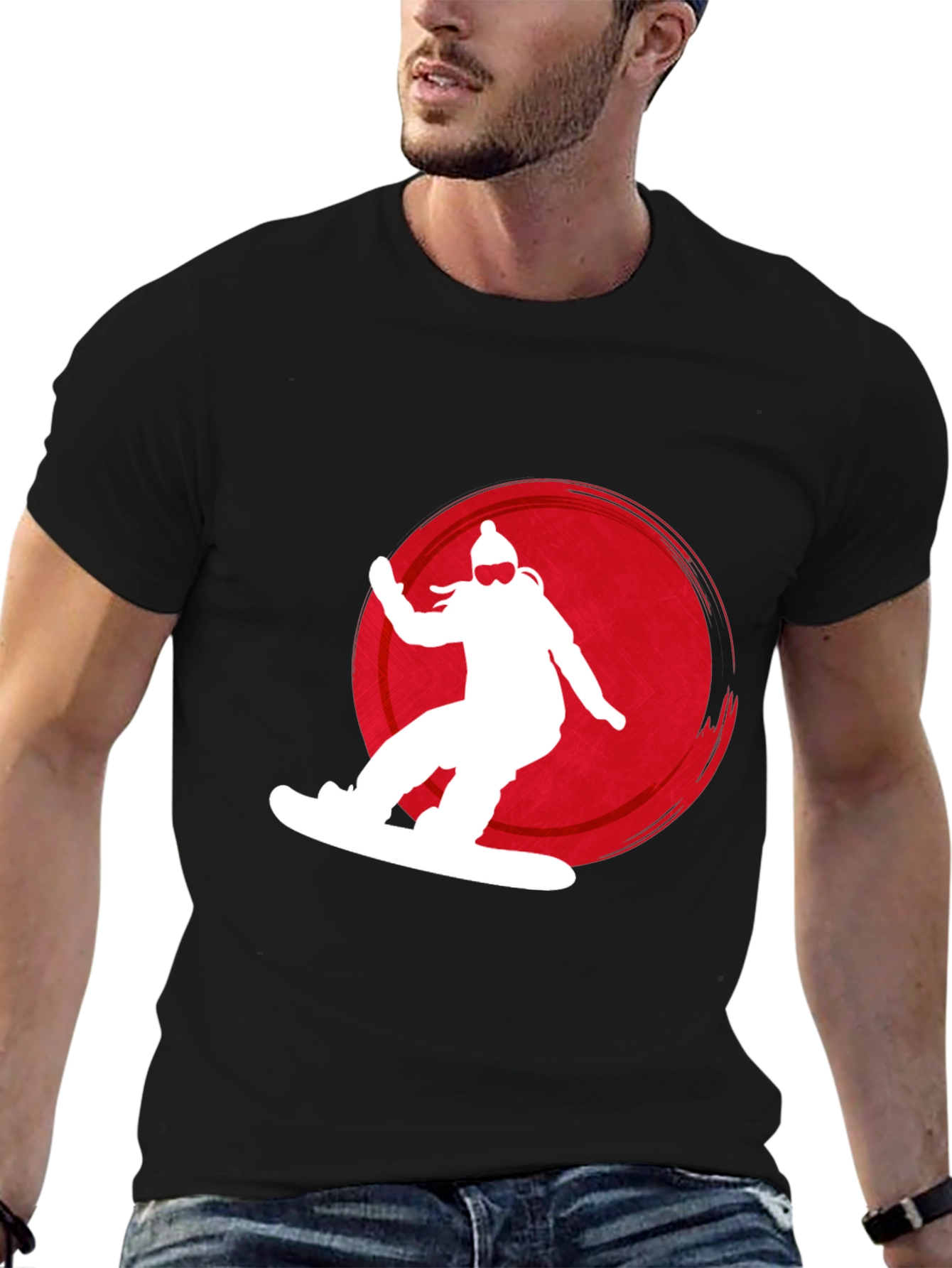 Snowboarder Graphic Tee - Black