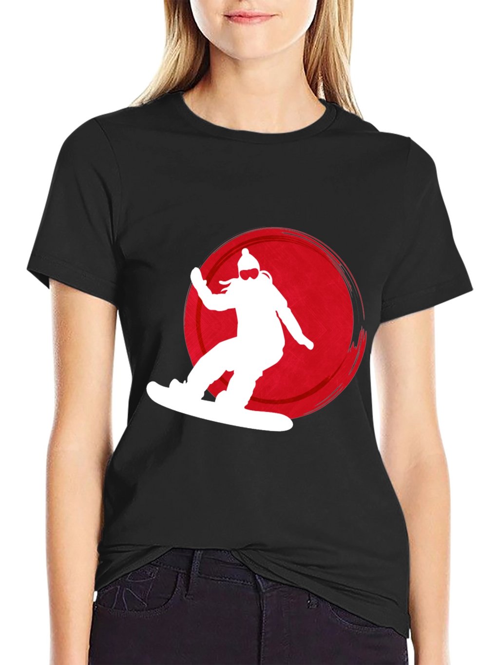 Snowboarder Graphic Tee - Black