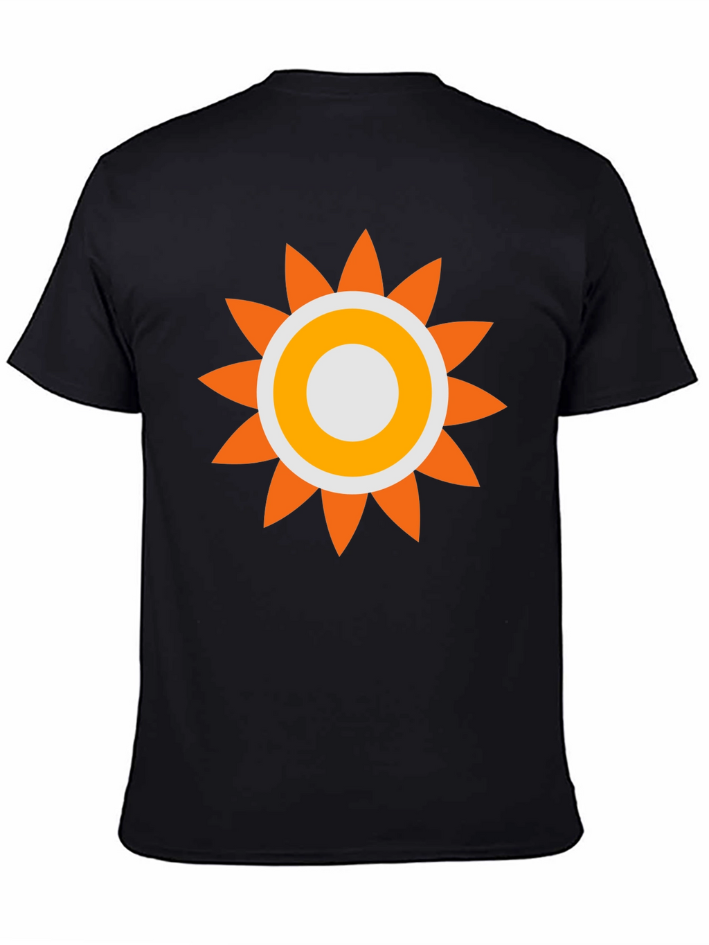 Retro Sun Graphic Tee - Black Cotton Comfort