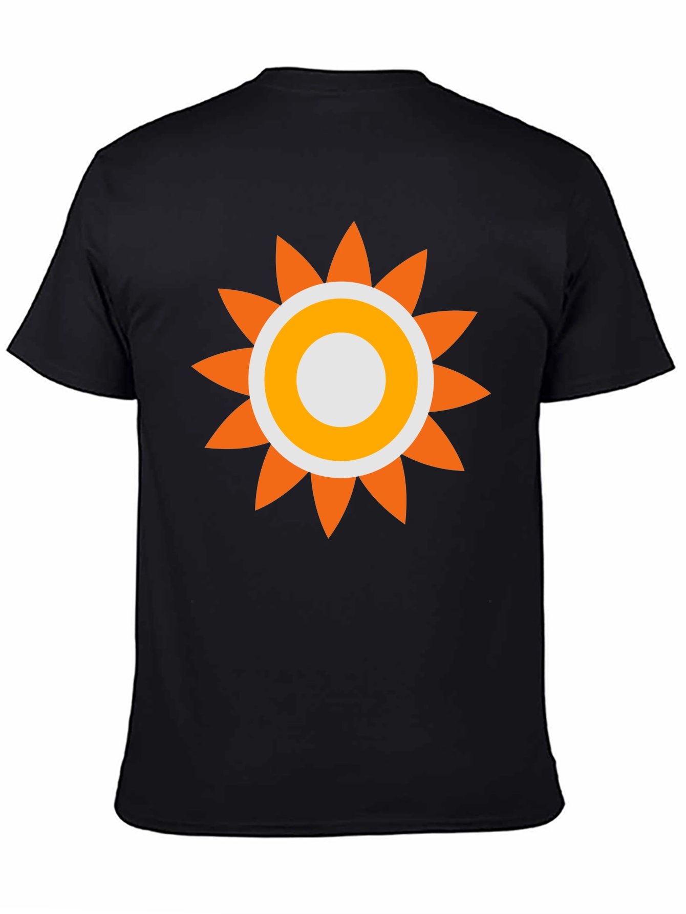 Retro Sun Graphic Tee - Black Cotton Comfort