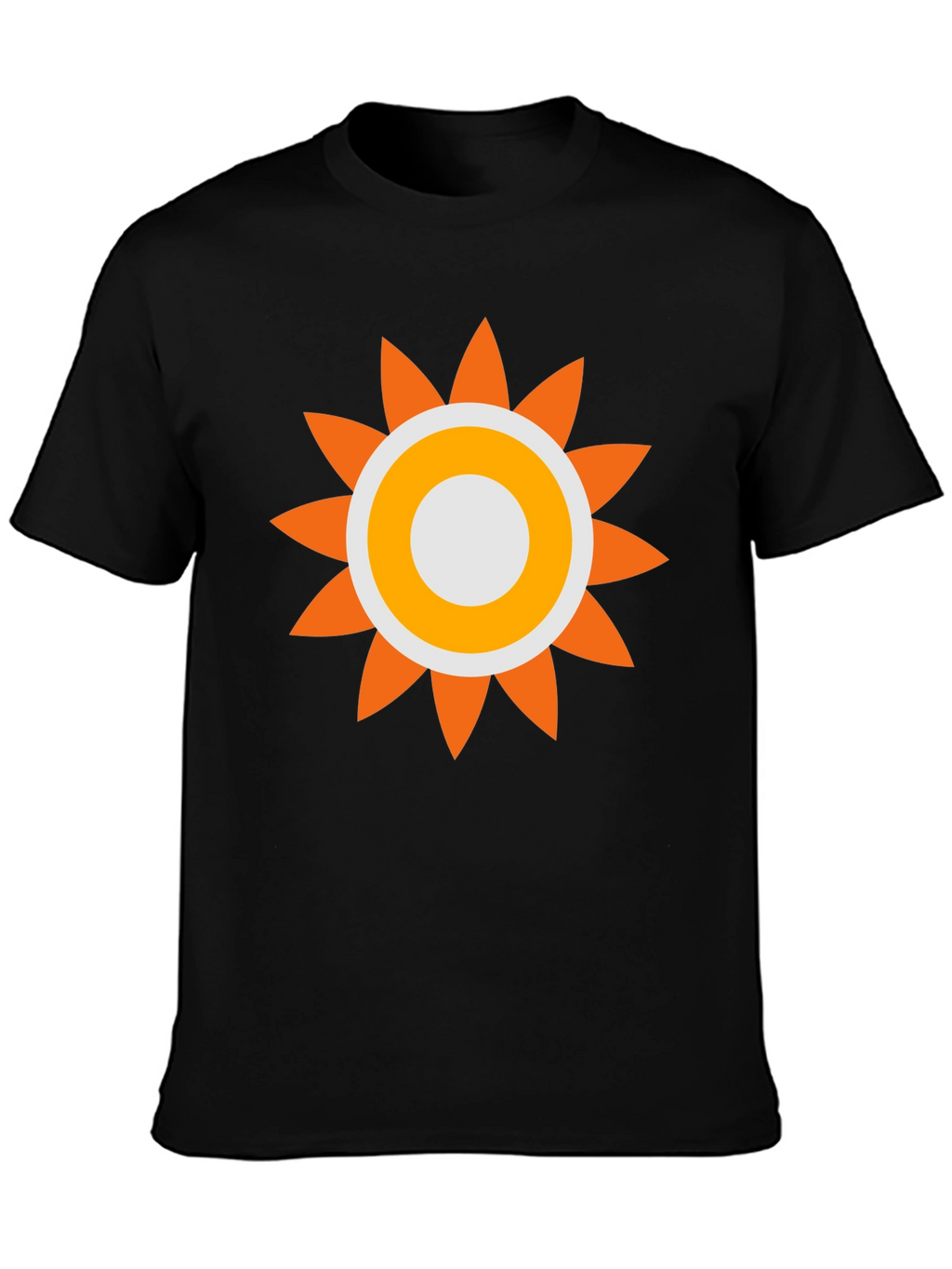 Retro Sun Graphic Tee - Black Cotton Comfort