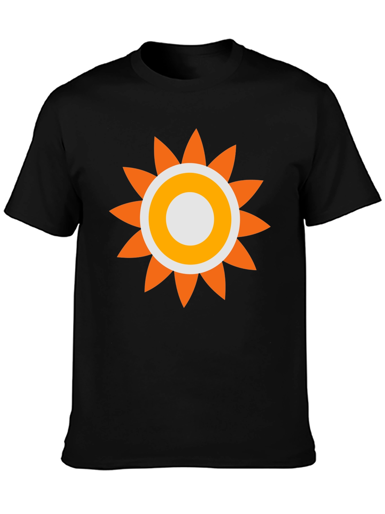 Retro Sun Graphic Tee - Black Cotton Comfort