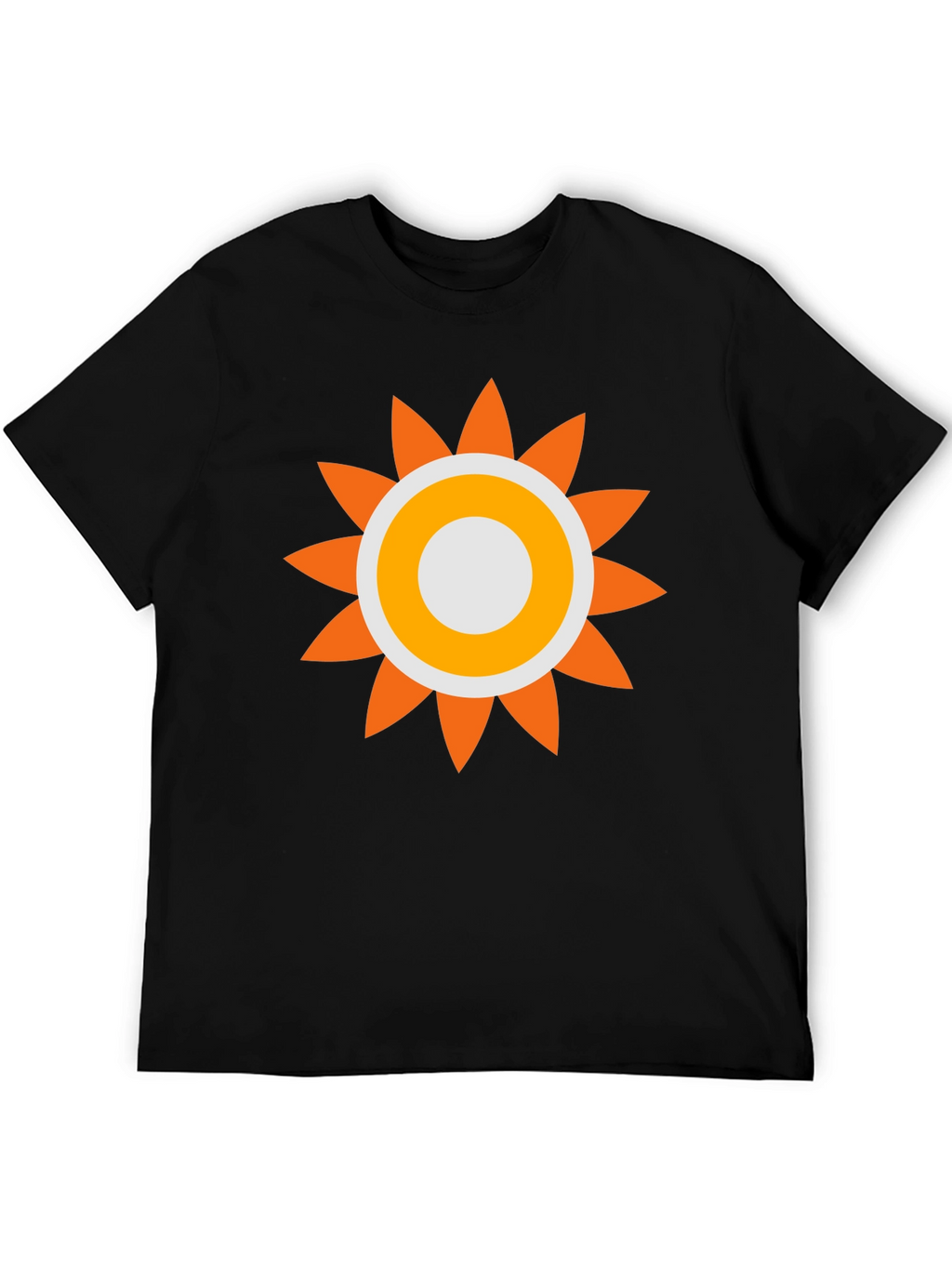 Retro Sun Graphic Tee - Black Cotton Comfort