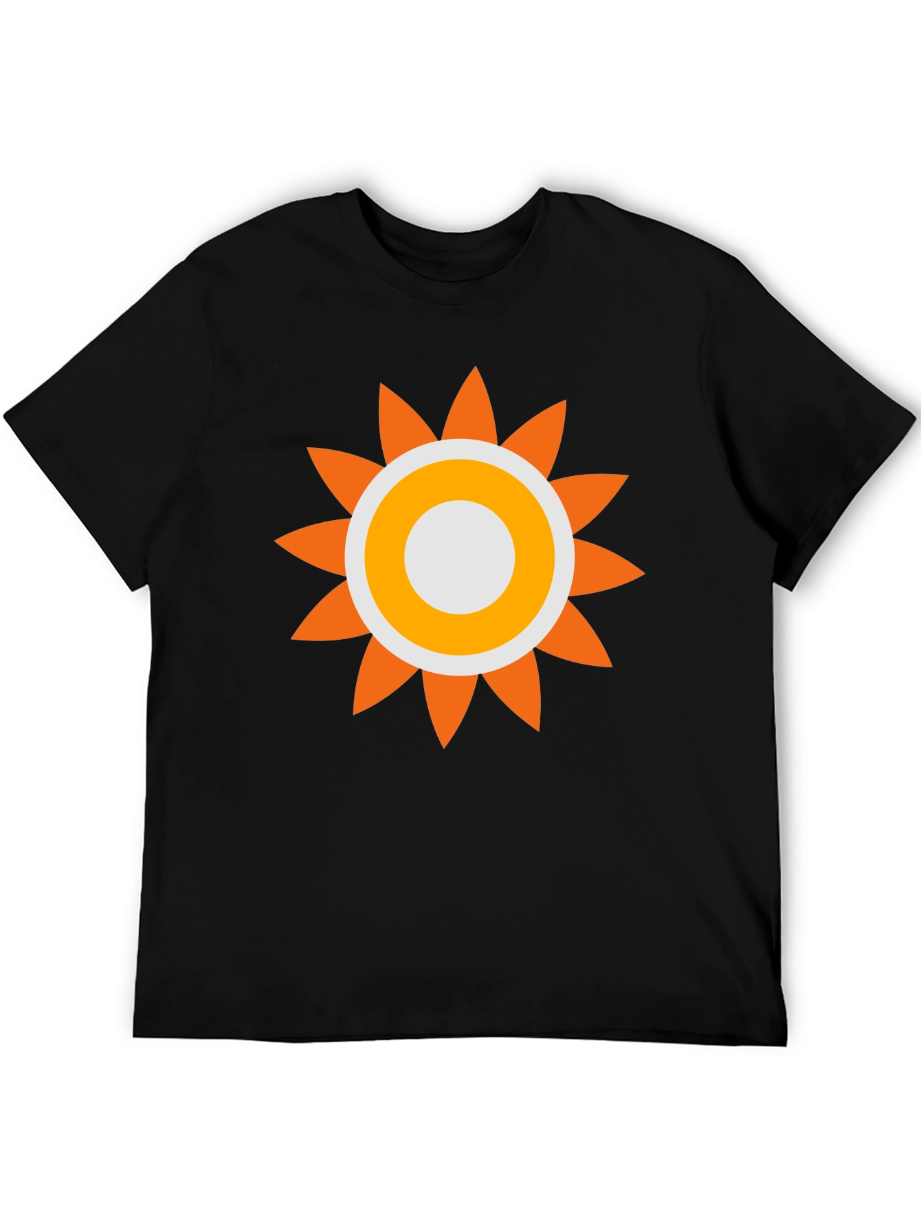 Retro Sun Graphic Tee - Black Cotton Comfort
