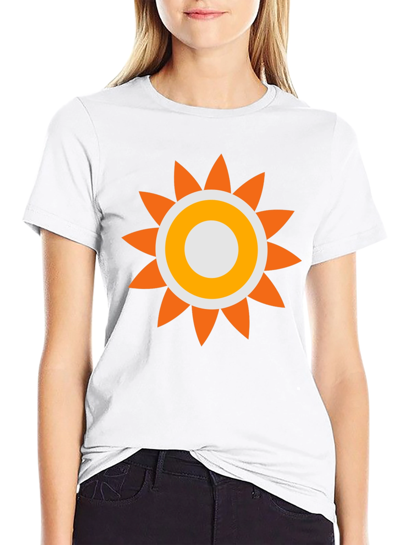 Retro Sun Graphic Tee - Black Cotton Comfort