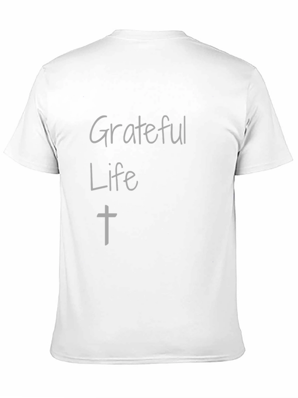 Grateful Life Black Cotton Graphic Tee Shirt
