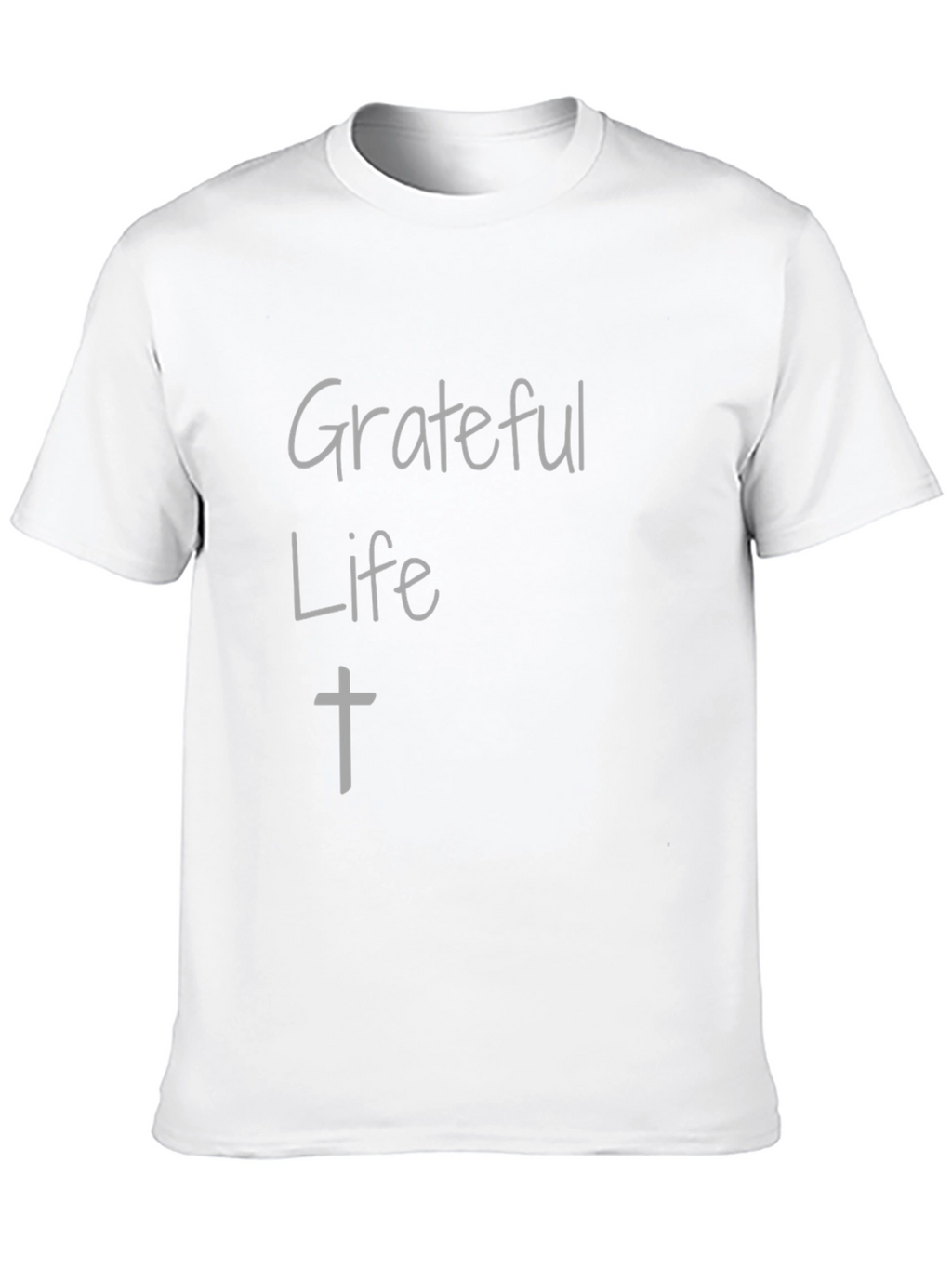 Grateful Life Black Cotton Graphic Tee Shirt