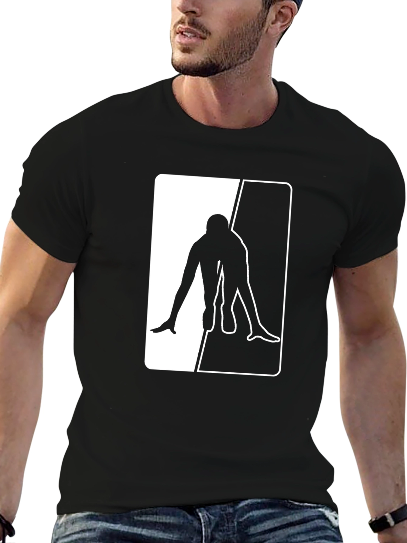 Black T-Shirt with Sprinter Graphic