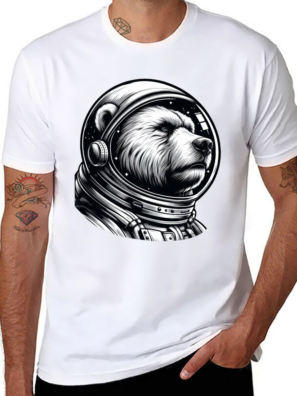 Bear Astronaut Graphic T-Shirt
