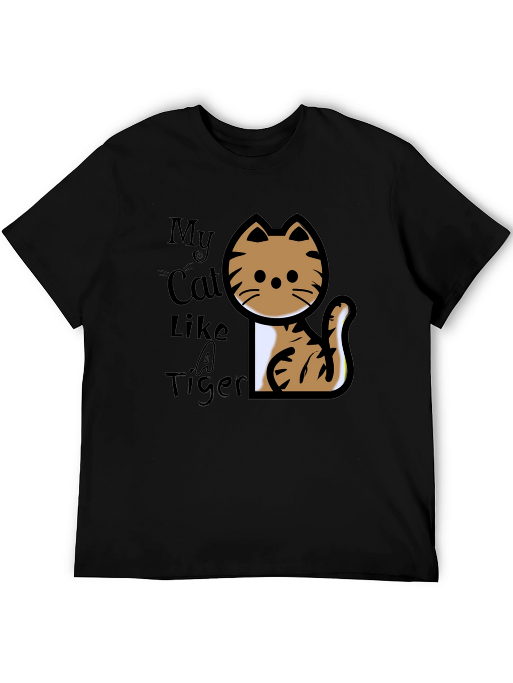 My Cat Like A Tiger T-Shirt - Black