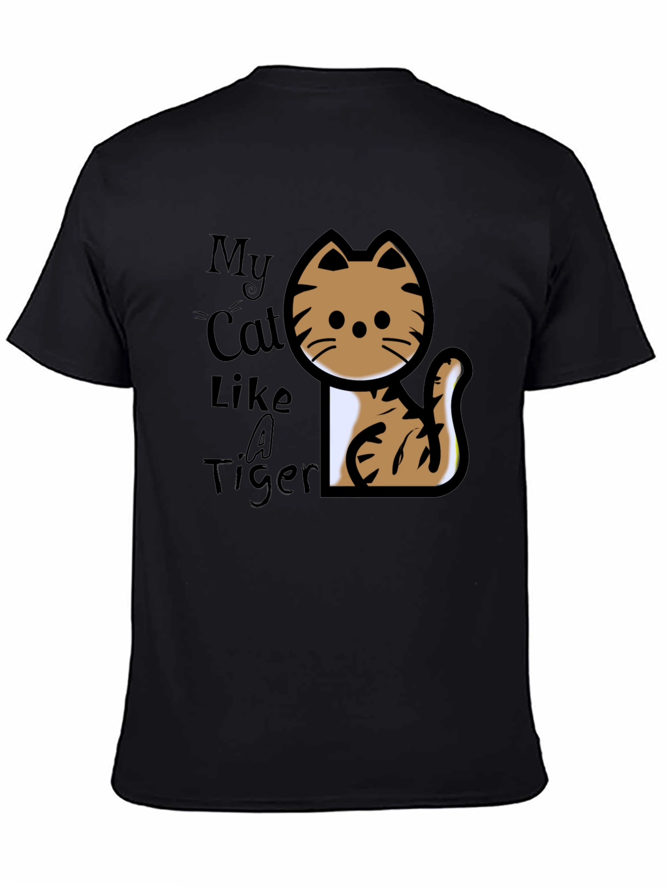 My Cat Like A Tiger T-Shirt - Black