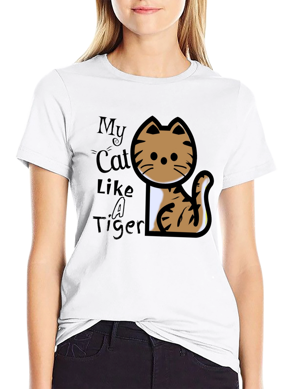 My Cat Like A Tiger T-Shirt - Black