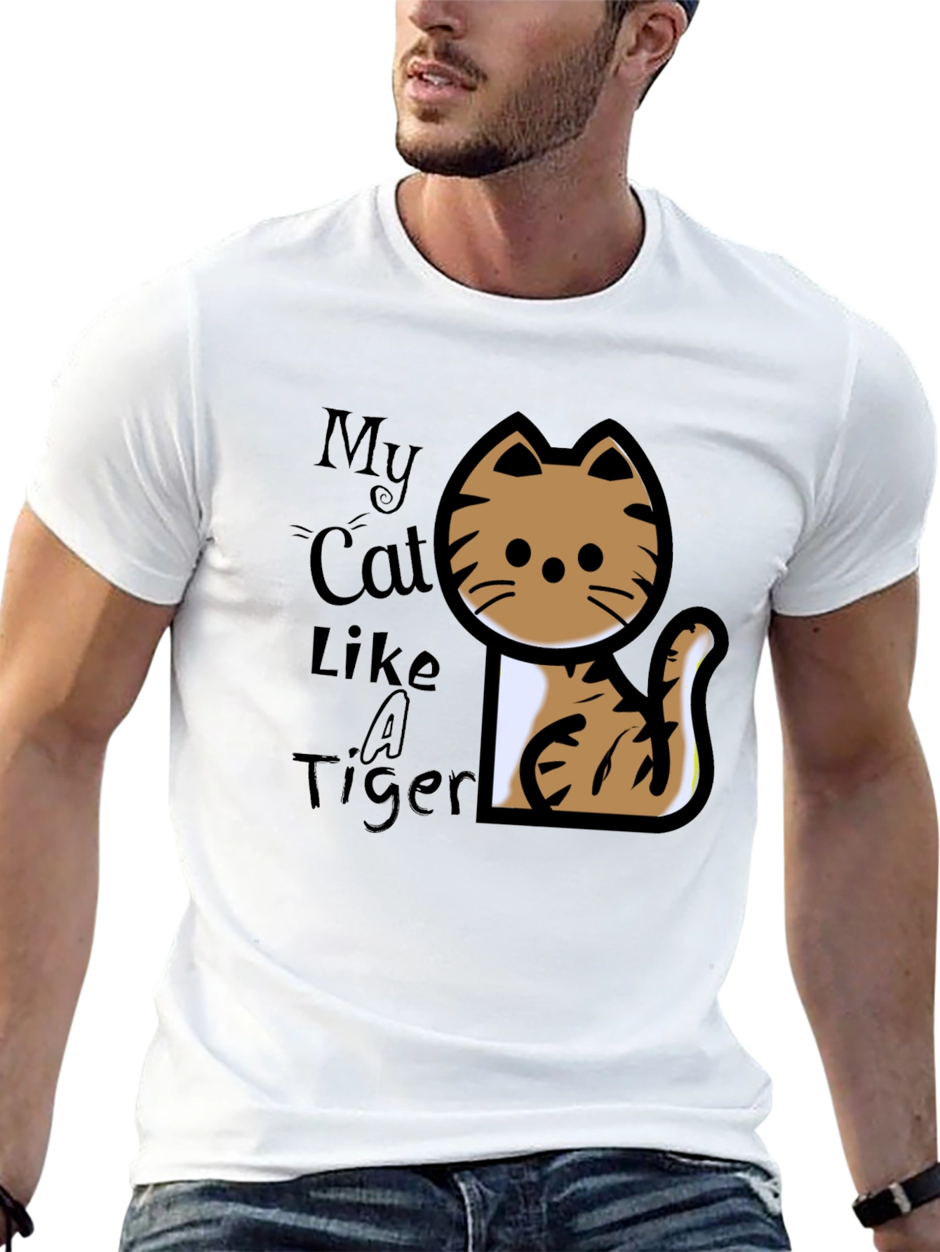 My Cat Like A Tiger T-Shirt - Black