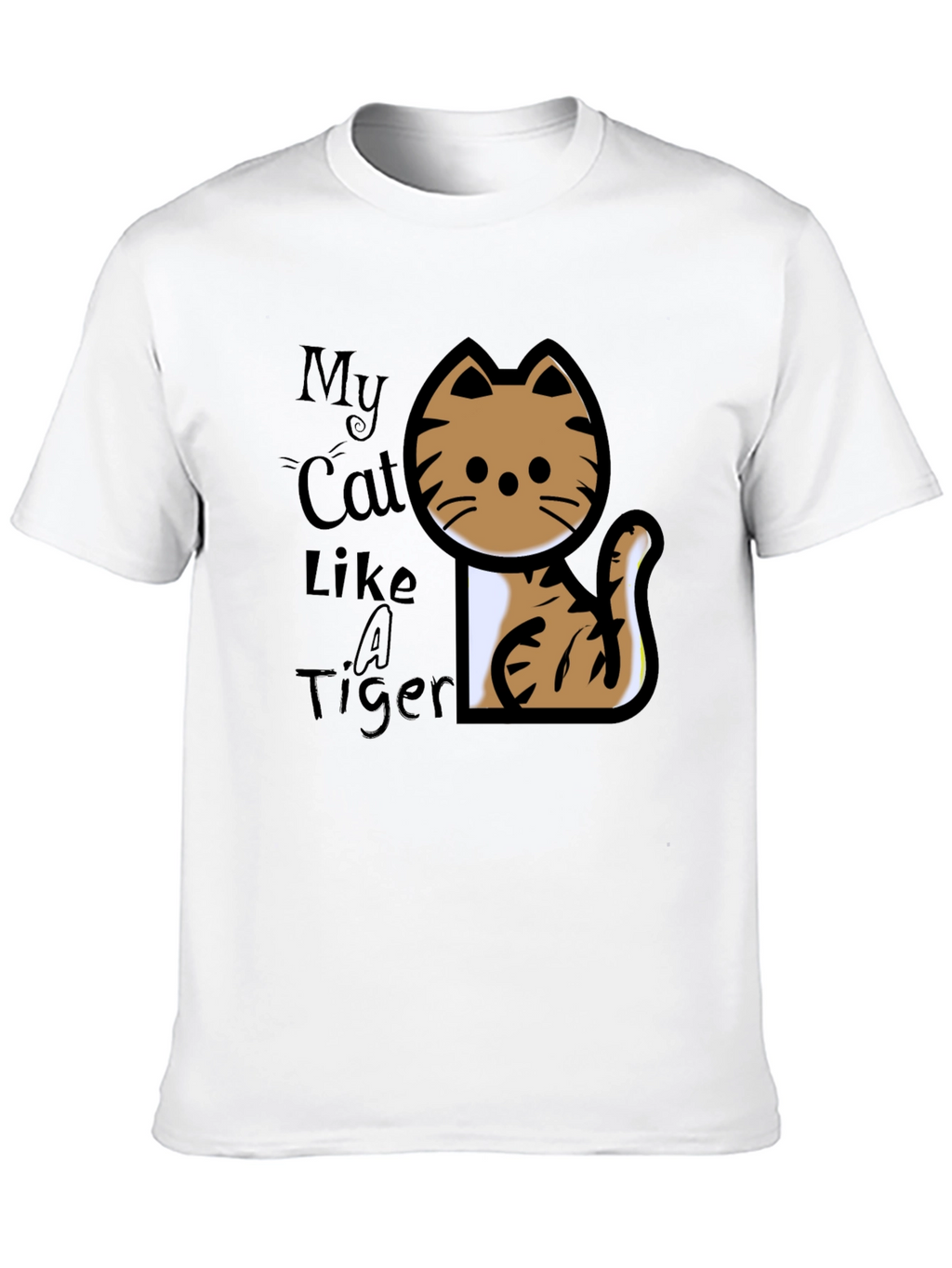 My Cat Like A Tiger T-Shirt - Black