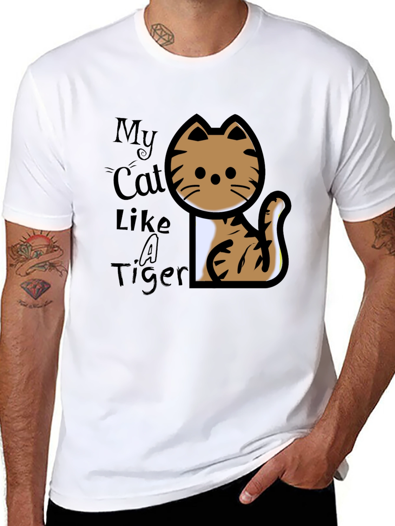 My Cat Like A Tiger T-Shirt - Black