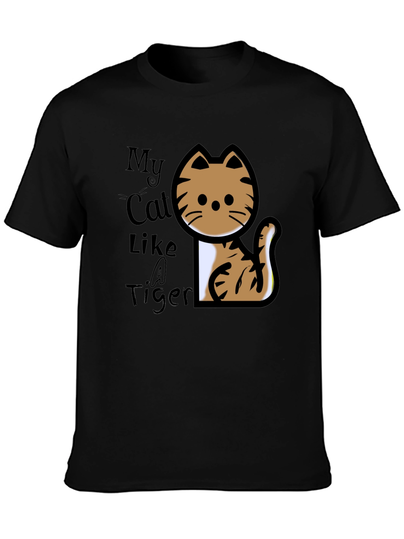 My Cat Like A Tiger T-Shirt - Black