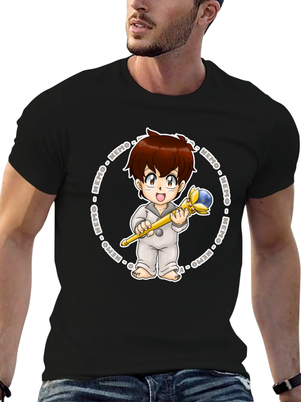 Nemo Cartoon Graphic Tee - Black Cotton Blend