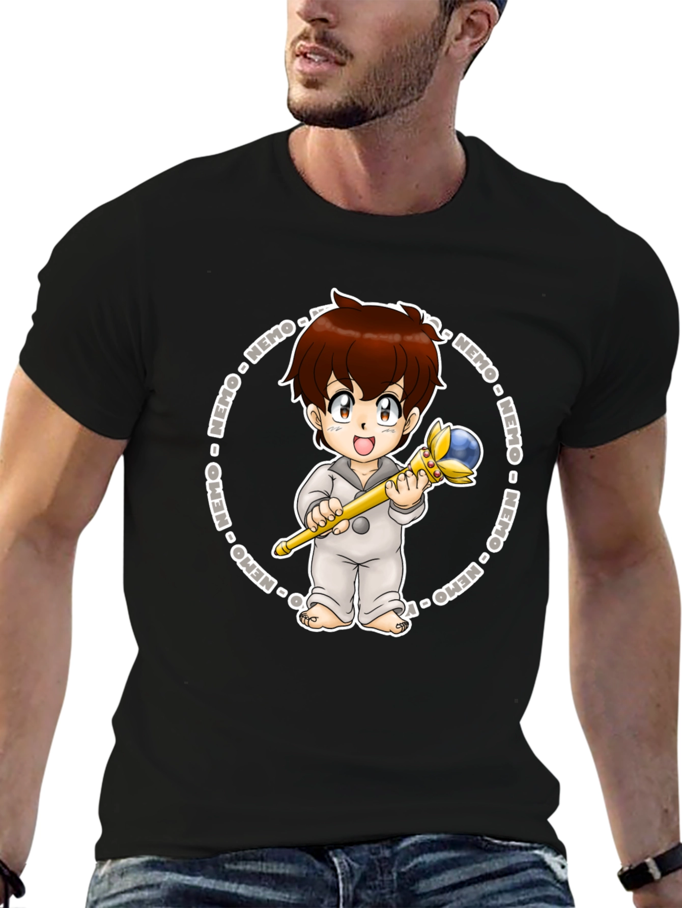 Nemo Cartoon Graphic Tee - Black Cotton Blend