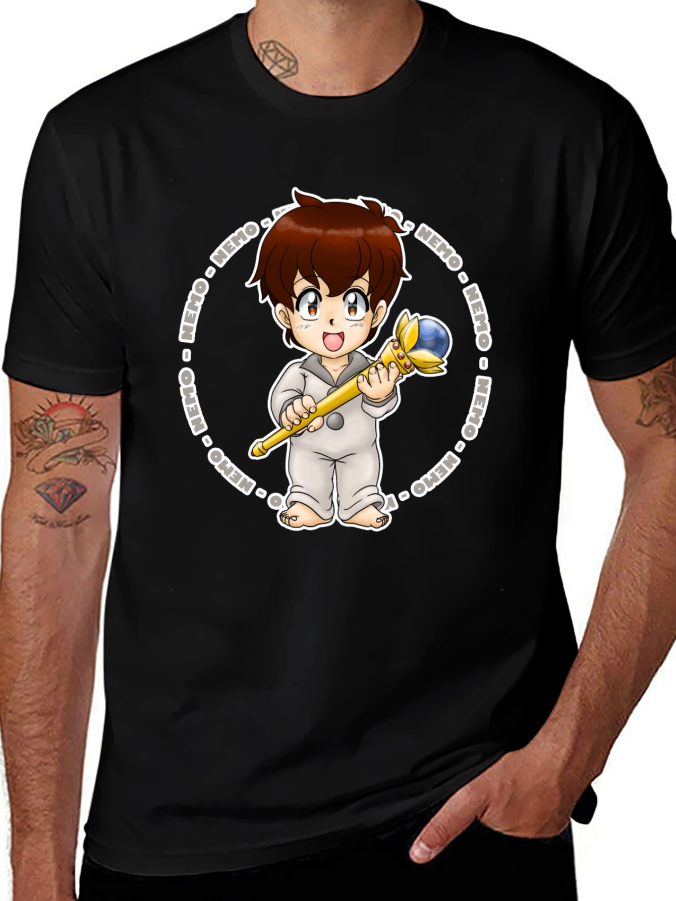 Nemo Cartoon Graphic Tee - Black Cotton Blend