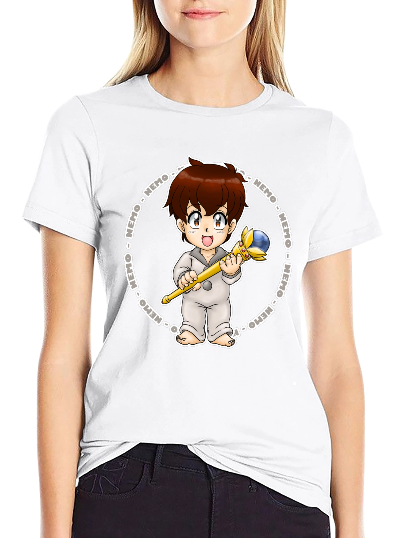 Nemo Cartoon Graphic Tee - Black Cotton Blend