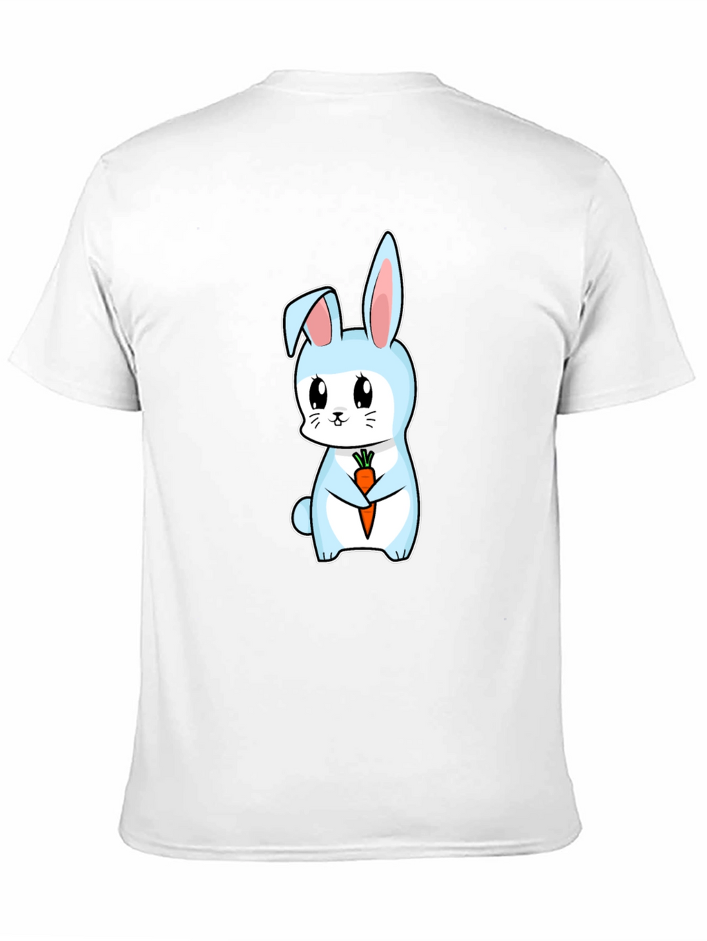 Cute Bunny Holding Carrot Graphic Tee - Black