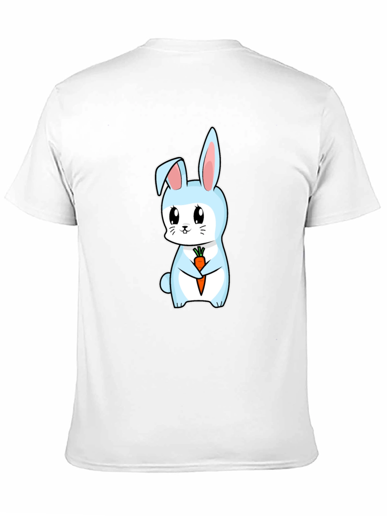 Cute Bunny Holding Carrot Graphic Tee - Black