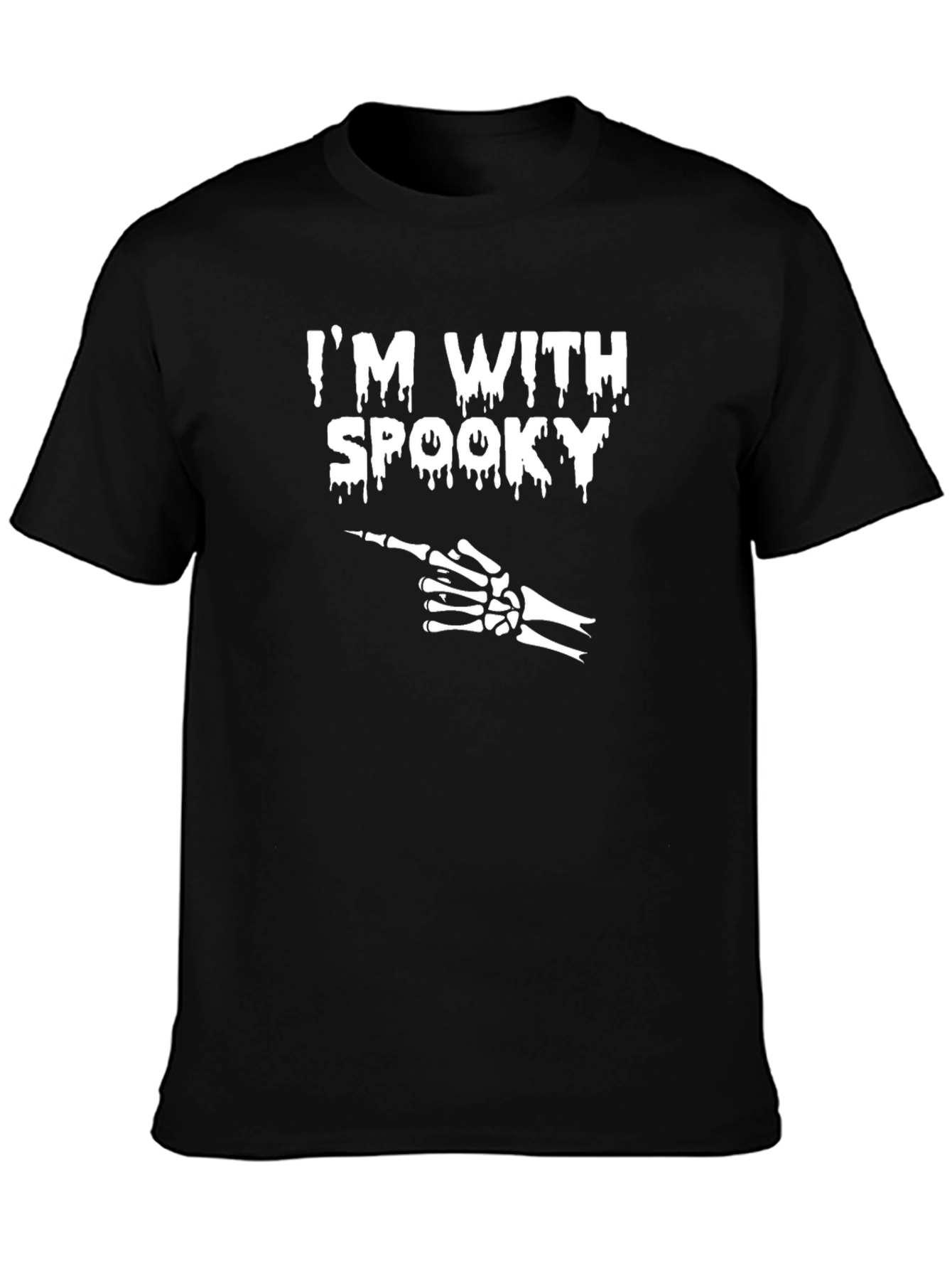 Im With Spooky Skeleton Hand Graphic T-Shirt