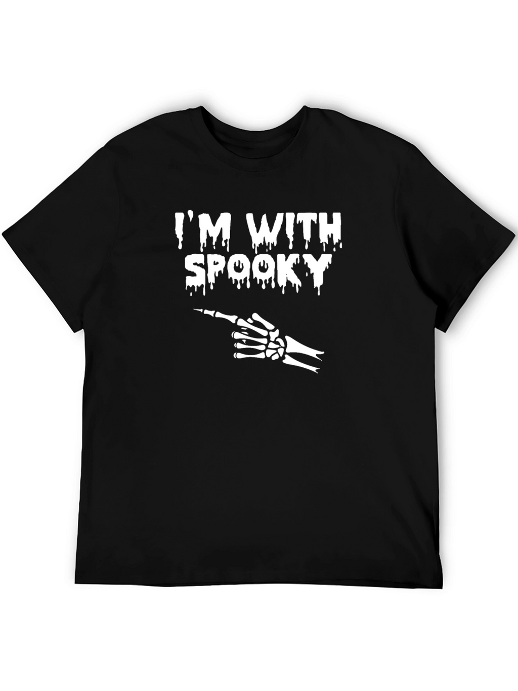 Im With Spooky Skeleton Hand Graphic T-Shirt