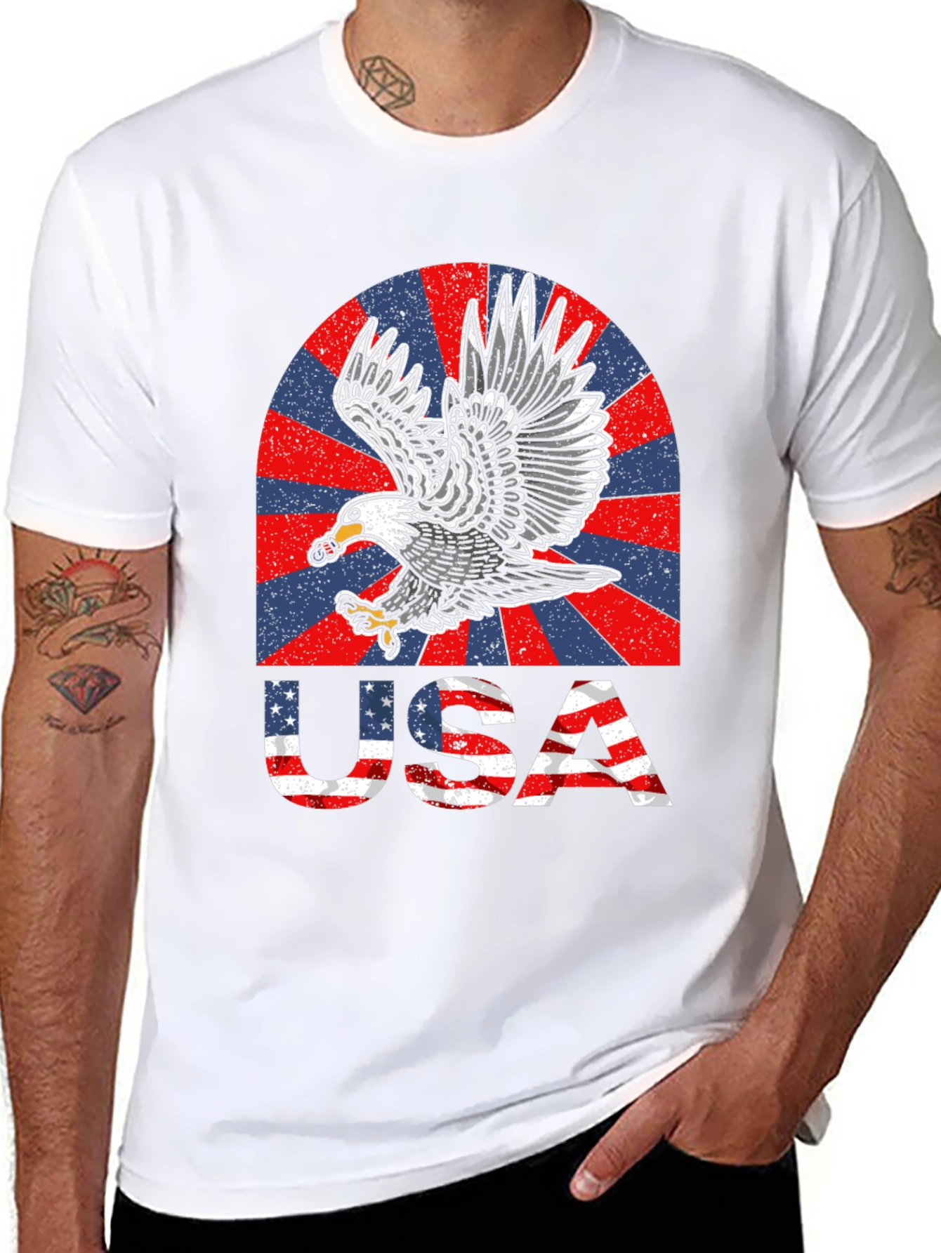 USA Eagle Graphic T-Shirt - Patriotic Pride