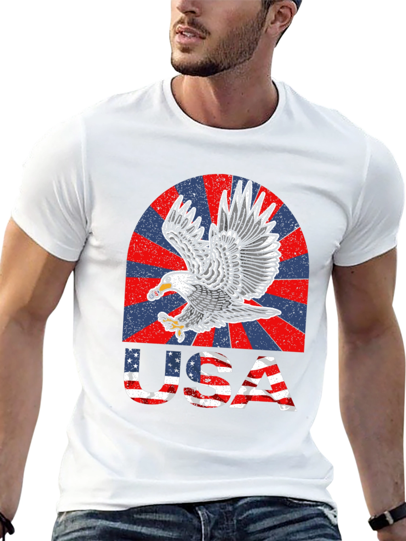 USA Eagle Graphic T-Shirt - Patriotic Pride