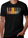 Retro Piano Keys Graphic Tee - Musical Style