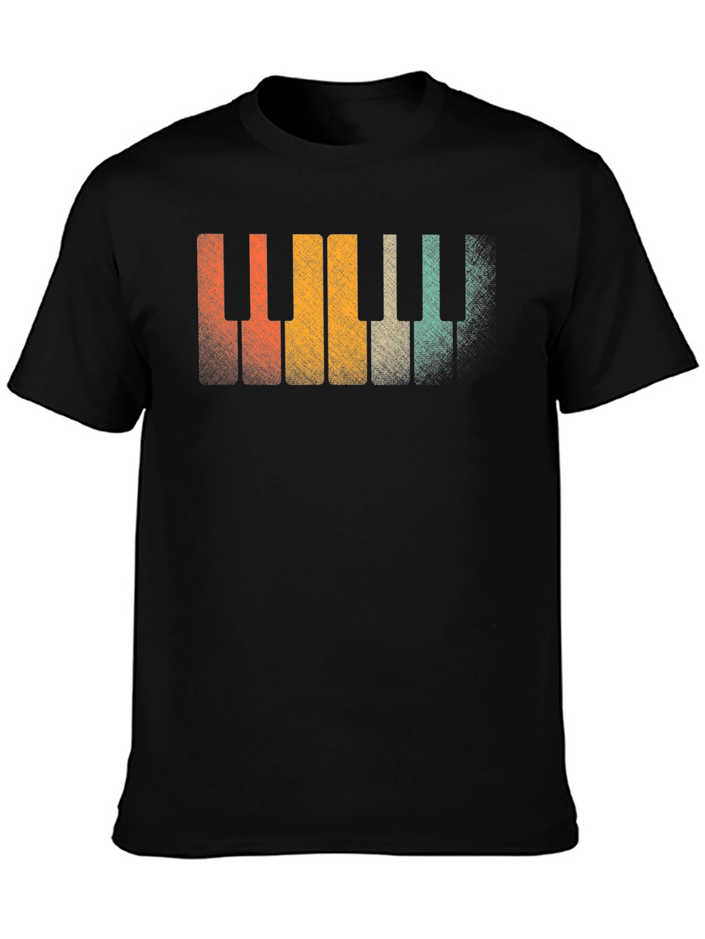 Retro Piano Keys Graphic Tee - Musical Style