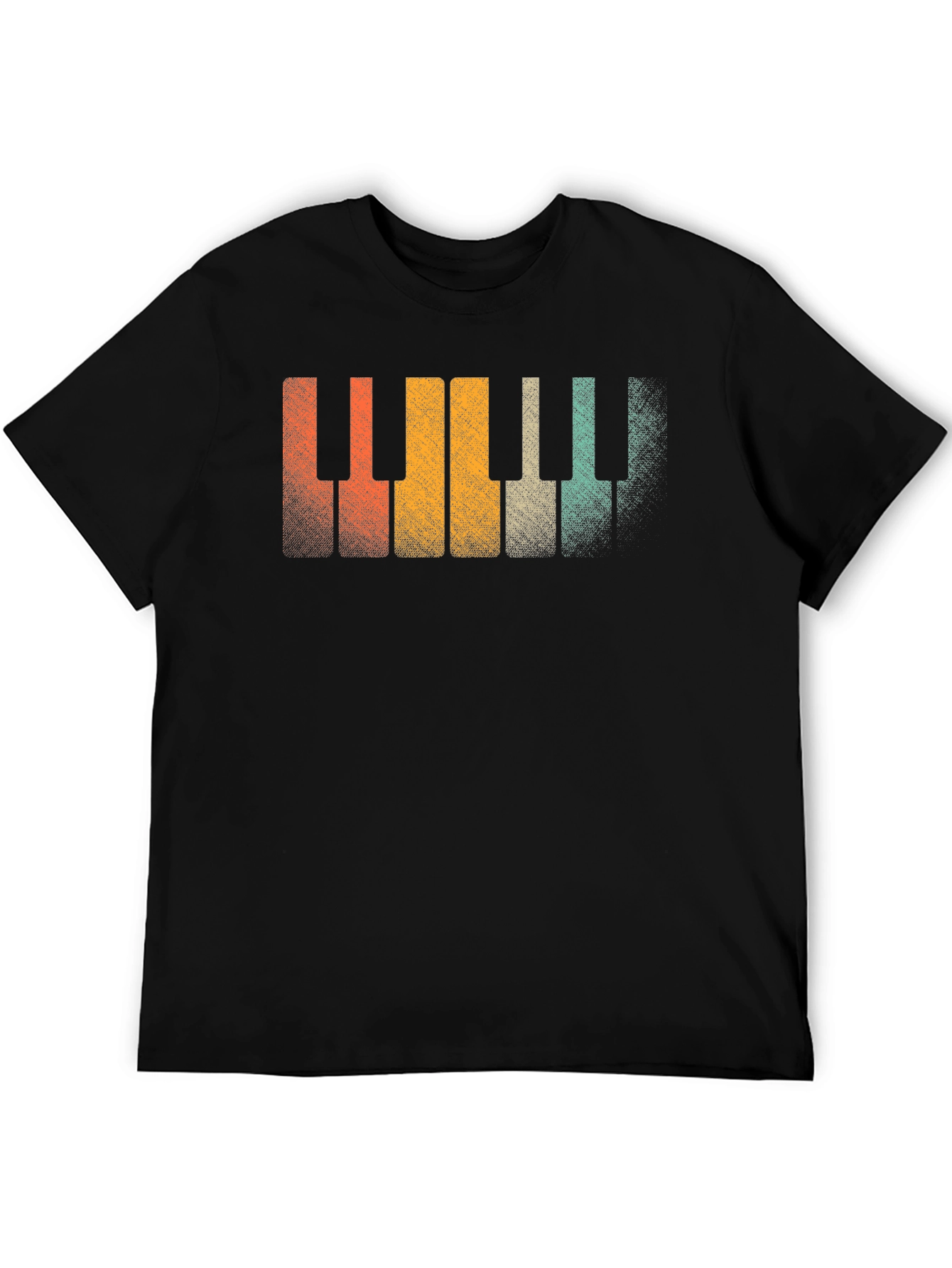 Retro Piano Keys Graphic Tee - Musical Style