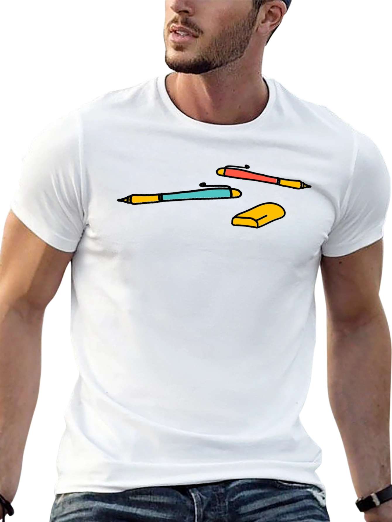 Stationery Graphic Tee - Black Casual Shirt