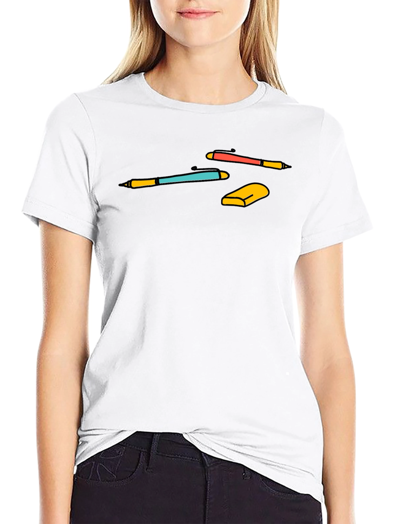 Stationery Graphic Tee - Black Casual Shirt