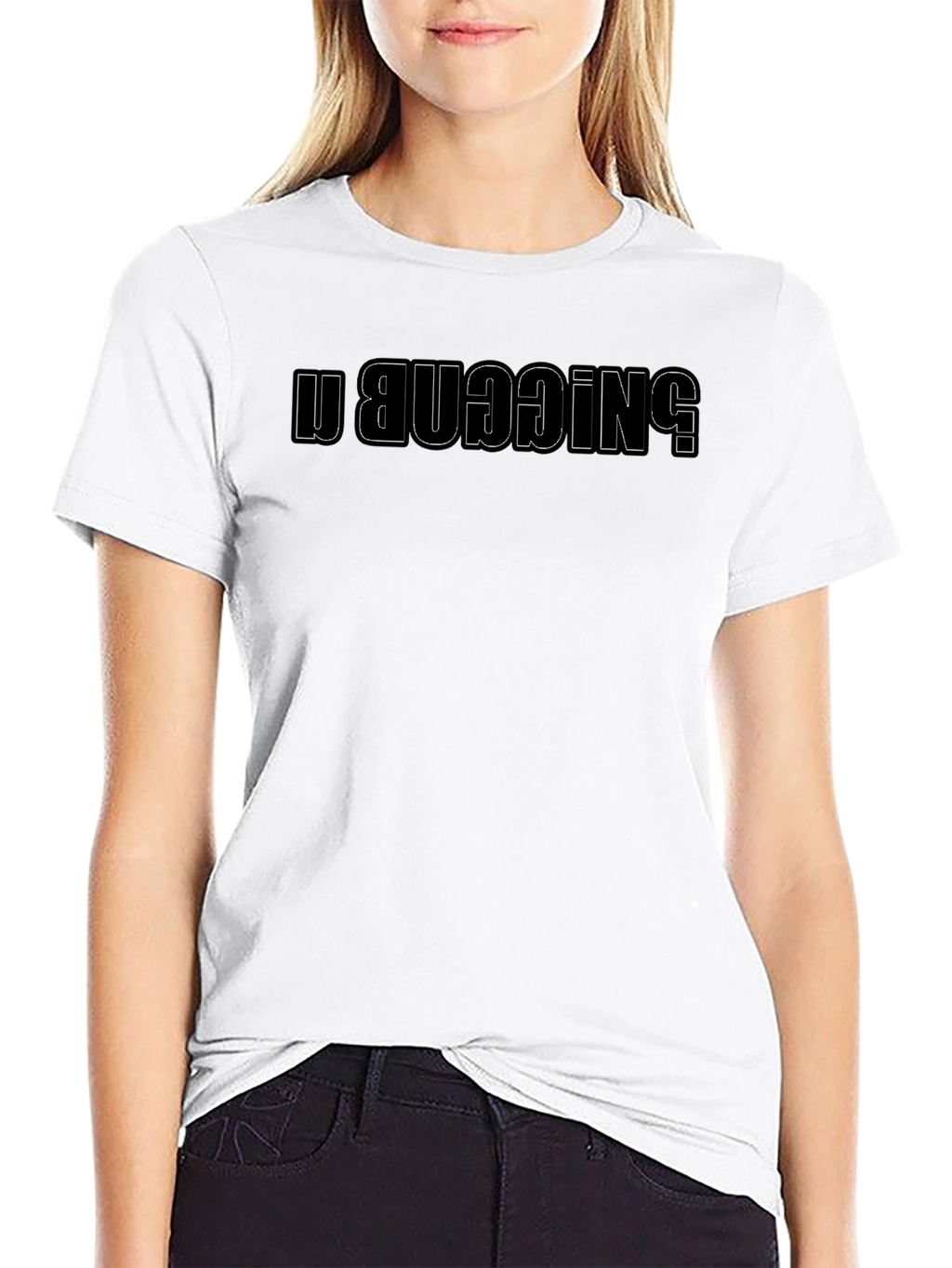 Funny N!GGAB UBUDDING Reversed Wordplay Black T-Shirt