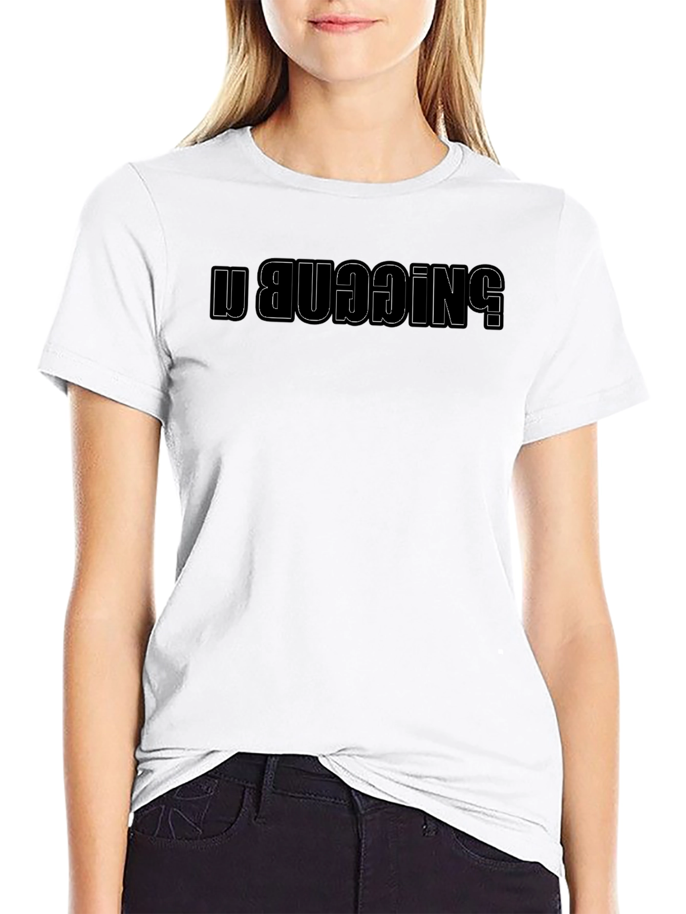 Funny N!GGAB UBUDDING Reversed Wordplay Black T-Shirt
