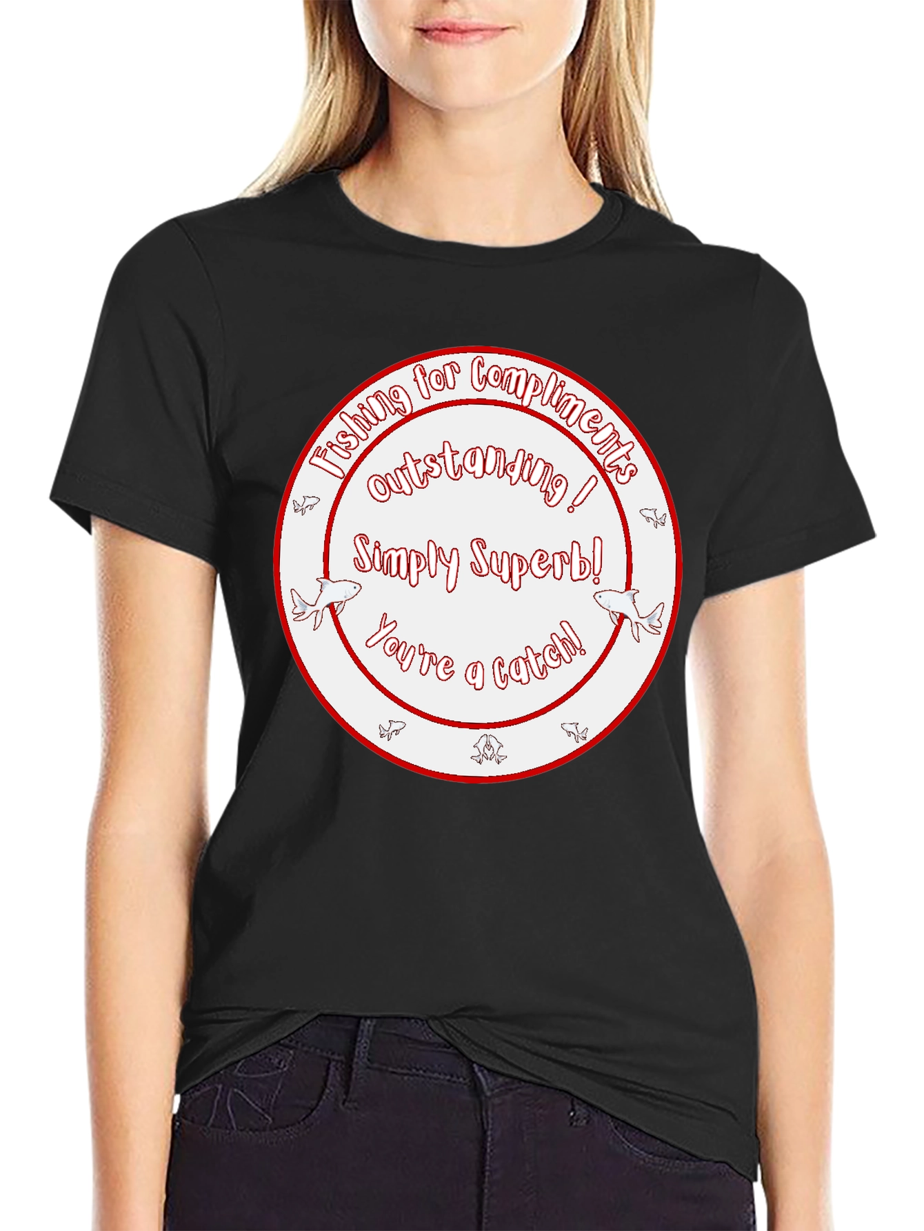 Funny Fishing Compliment Graphic T-Shirt